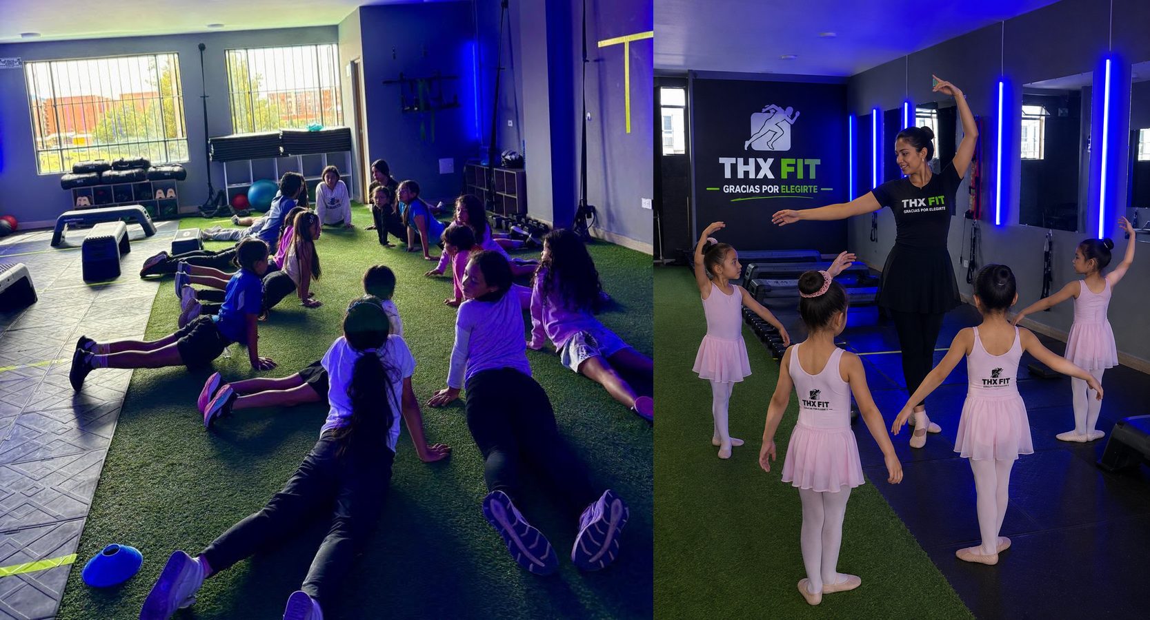 Niñas en clase de danza y ballet de THX Kids en THX FIT Tocancipá